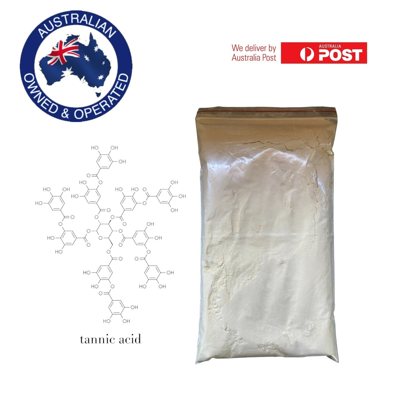 Tannic Acid Tech Grade 81% Natural Clarifying Agent 600g